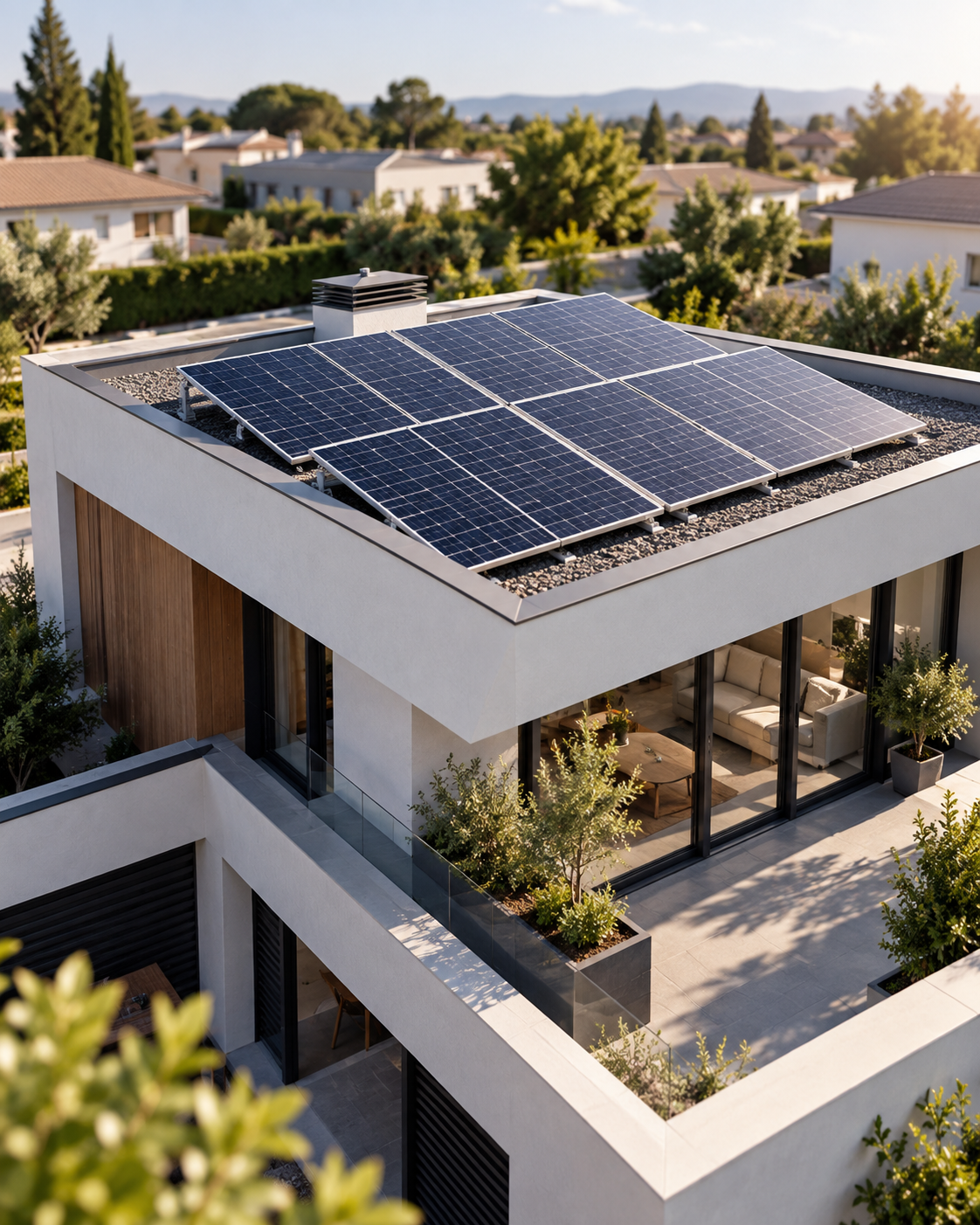 Instalación de paneles solares en una vivienda